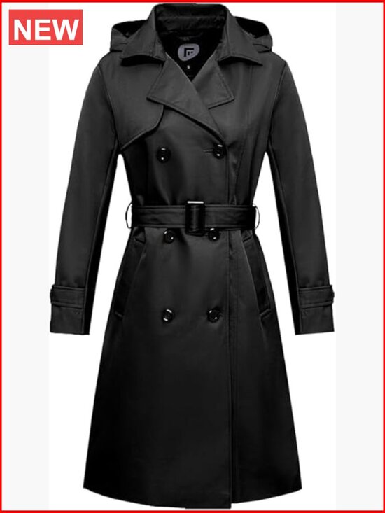 Jackets & Blazers - Waterproof Long Trench Coat Double Breasted Windbreaker Detachable Hood